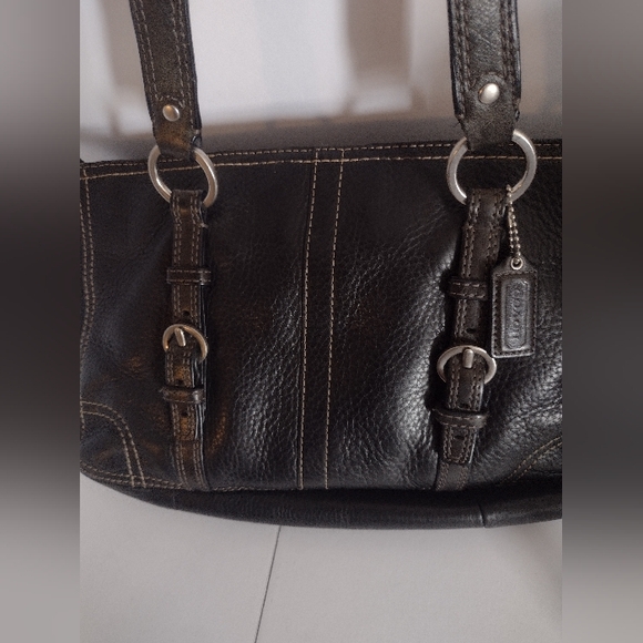 Coach Chelsea Leather Tote Bag Black Handbag Vintage - Picture 10 of 10
